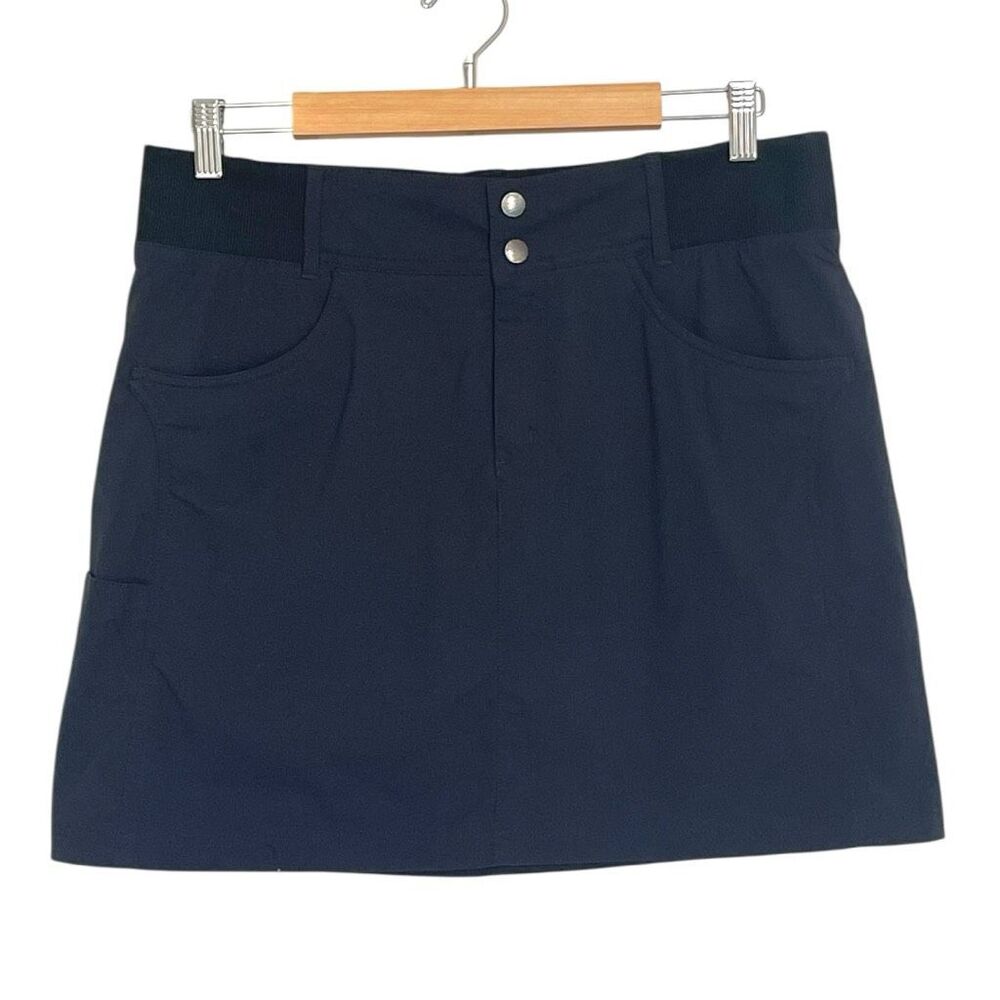 Title Nine Clamber Skort Skirt Black Size 12 Pockets Elastic Waist Cargo Style